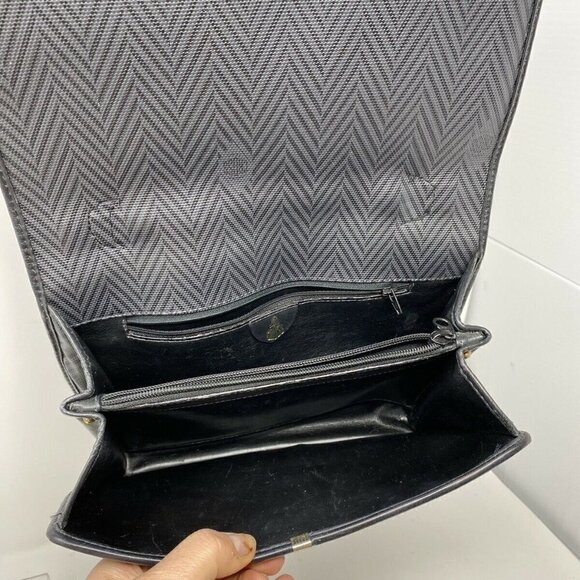 Mark Cross Gray Black Coated Logo Canvas Bag - Picture 8 of 12